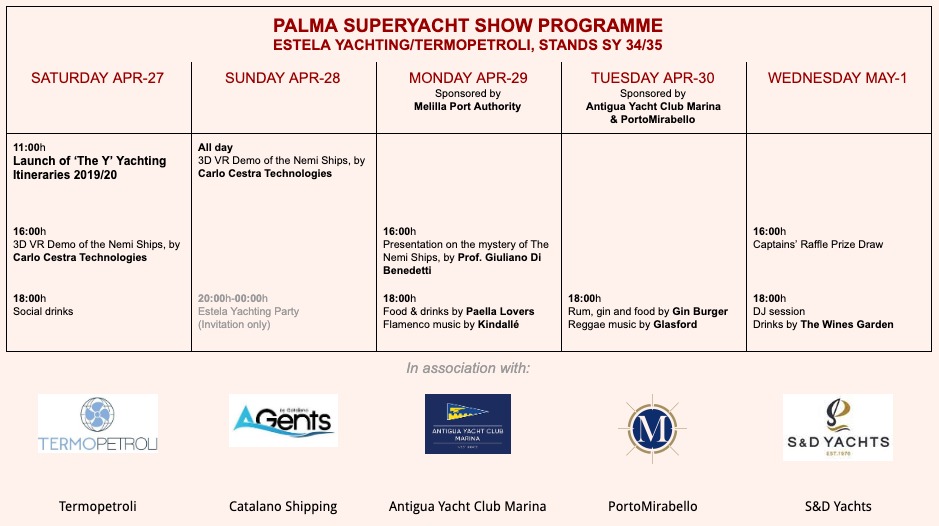 Palma Boat Show, Apr 27 – May 1  –   STAND SY34/35