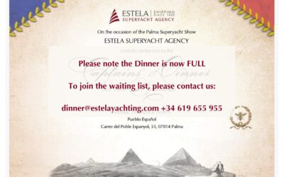 Thanks to overwhelming response, please note that ESTELA’s Captains’ Dinner at the Museum is now FULL